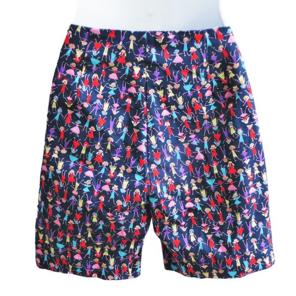 Vintage Esprit Cotton Spandex Shorts Novelty Stick Women Side Zip 3 4 - Picture 6 of 7